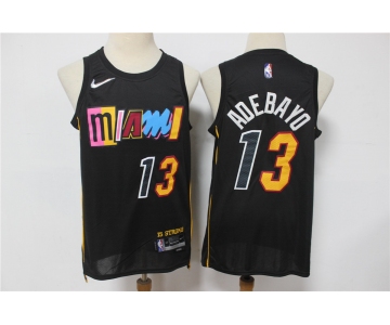 Men's Miami Heat #13 Bam Adebayo Black Diamond 2022 City Edition Swingman Stitched Jersey