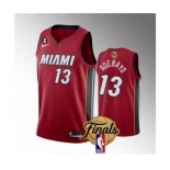 Men's Miami Heat #13 Bam Adebayo Red 2023 Finals Statement Edition With NO.6 Patch Stitched Basketball Jersey