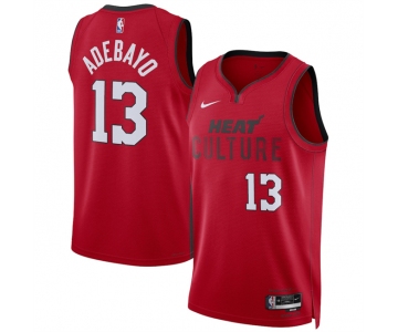 Men's Miami Heat #13 Bam Adebayo Red 2024-25 City Edition Stitched Basketball Jersey