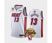 Men's Miami Heat #13 Bam Adebayo White 2023 Finals Association Edition With NO.6 Patch Stitched Basketball Jersey