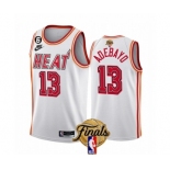 Men's Miami Heat #13 Bam Adebayo White 2023 Finals Classic Edition With NO.6 Patch Stitched Basketball Jersey