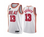 Men's Miami Heat #13 Bam Adebayo White Classic Edition Stitched Basketball Jersey