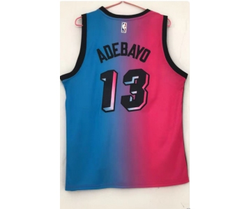 Men's Miami Heat #13 Edrice Adebayo Authentic Blue Basketball Jersey 2020-2021 City Edition