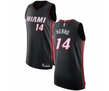 Men's Miami Heat #14 Tyler Herro Authentic Black Basketball Jersey - Icon Edition