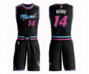 Men's Miami Heat #14 Tyler Herro Authentic Black Basketball Suit Jersey - City Edition