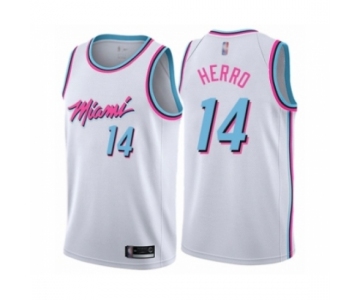 Men's Miami Heat #14 Tyler Herro Authentic White Basketball Jersey - City Edition