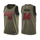 Men's Miami Heat #14 Tyler Herro Swingman Green Salute to Service Basketball Jersey