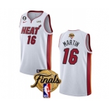 Men's Miami Heat #16 Caleb Martin White 2023 Finals Association Edition With NO.6 Patch Stitched Basketball Jersey