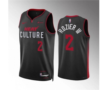 Men's Miami Heat #2 Terry Rozier III Black 2023-24 City Edition Stitched Basketball Jersey