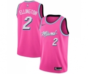 Men's Miami Heat #2 Wayne Ellington Pink Swingman Jersey - Earned Edition