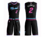 Men's Miami Heat #2 Wayne Ellington Swingman Black Basketball Suit Jersey - City Edition