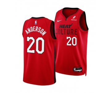 Men's Miami Heat #20 Kyle Anderson Red 2025 City Edition Stitched Basketball Jersey