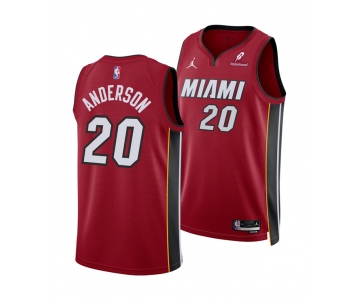 Men's Miami Heat #20 Kyle Anderson Red 2025 Statement Edition Swingman Stitched Basketball Jersey