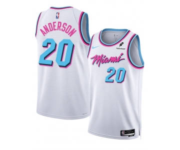 Men's Miami Heat #20 Kyle Anderson White 2025 City Edition Stitched Basketball Jersey