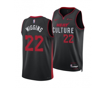 Men's Miami Heat #22 Andrew Wiggins Black 2025 City Edition Stitched Basketball Jersey