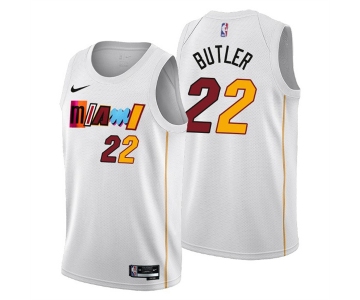 Men's Miami Heat #22 Jimmy Butler 2022-23 White City Edition Stitched Jersey