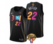 Men's Miami Heat #22 Jimmy Butler Black 2023 Finals City Edition Stitched Basketball Jersey