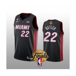 Men's Miami Heat #22 Jimmy Butler Black 2023 Finals Icon Edition With NO.6 Patch Stitched Basketball Jersey