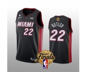 Men's Miami Heat #22 Jimmy Butler Black 2023 Finals Icon Edition With NO.6 Patch Stitched Basketball Jersey