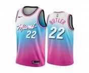 Men's Miami Heat #22 Jimmy Butler Blue Pick City Edition New Uniform 2020-21 Stitched Basketball Jersey