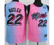 Men's Miami Heat #22 Jimmy Butler Pink-Blue Swingman Basketball Jersey