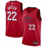 Men's Miami Heat #22 Jimmy Butler Red 2024-25 City Edition Stitched Basketball Jersey