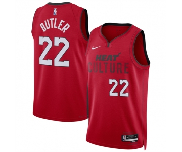 Men's Miami Heat #22 Jimmy Butler Red 2024-25 City Edition Stitched Basketball Jersey