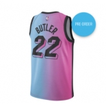 Men's Miami Heat #22 Jimmy Butler Swingman Blue Red Basketball Jersey 2020-2021 City Edition