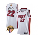 Men's Miami Heat #22 Jimmy Butler White 2023 Finals Association Edition With NO.6 Patch Stitched Basketball Jersey