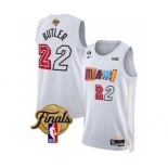 Men's Miami Heat #22 Jimmy Butler White 2023 Finals City Edition With NO.6 Patch Stitched Basketball Jersey