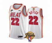 Men's Miami Heat #22 Jimmy Butler White 2023 Finals Classic Edition Stitched Basketball Jersey