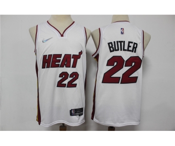 Men's Miami Heat #22 Jimmy Butler White 75th Anniversary Diamond 2021 Stitched Jersey