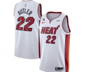 Men's Miami Heat #22 Jimmy Butler White With NO.6 Patch Stitched Jersey