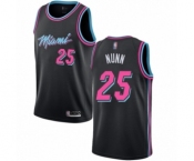 Men's Miami Heat #25 Kendrick Nunn Authentic Black Basketball Jersey - City Edition