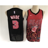 Men's Miami Heat #3 Dwyane Wade Authentic Black Salute Edition 2021 New Basketball Jersey