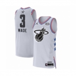 Men's Miami Heat #3 Dwyane Wade Authentic White 2019 All-Star Game Basketball Jersey