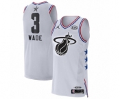 Men's Miami Heat #3 Dwyane Wade Authentic White 2019 All-Star Game Basketball Jersey