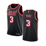 Men's Miami Heat #3 Dwyane Wade Swingman Black Black Fashion Hardwood Classics Basketball Jersey