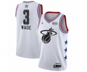 Men's Miami Heat #3 Dwyane Wade Swingman White 2019 All-Star Game Basketball Jersey