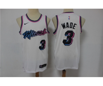 Men's Miami Heat #3 Dwyane Wade  Whte Basketball Jersey 2021 New