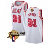 Men's Miami Heat #31 Max Strus White 2023 Finals Classic Edition With NO.6 Patch Stitched Basketball Jersey