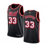 Men's Miami Heat #33 Alonzo Mourning Authentic Black Black Fashion Hardwood Classics Basketball Jersey