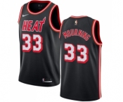 Men's Miami Heat #33 Alonzo Mourning Authentic Black Black Fashion Hardwood Classics Basketball Jersey