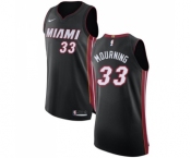 Men's Miami Heat #33 Alonzo Mourning Authentic Black Road Basketball Jersey - Icon Edition