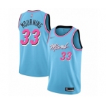 Men's Miami Heat #33 Alonzo Mourning Authentic Blue Basketball Jersey - 2019-20 City Edition