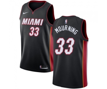 Men's Miami Heat #33 Alonzo Mourning Swingman Black Road Basketball Jersey - Icon Edition