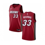 Men's Miami Heat #33 Alonzo Mourning Swingman Red Basketball Jersey Statement Edition