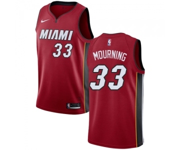 Men's Miami Heat #33 Alonzo Mourning Swingman Red Basketball Jersey Statement Edition