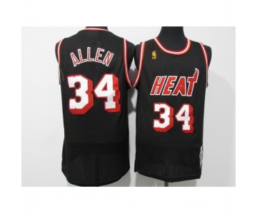 Men's Miami Heat #34 Ray Allen Black Hardwood Classics Revolution 30 Basketball Jerseys