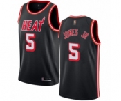 Men's Miami Heat #5 Derrick Jones Jr Authentic Black Fashion Hardwood Classics Basketball Jersey